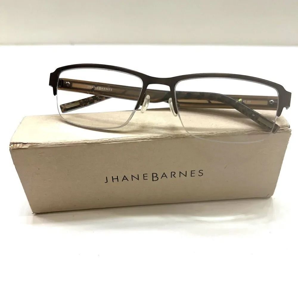 JHANE BARNES Molecular Titanium eyeglasses Frame Bronze Half Rim 55-17-140
